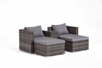 Concept Usine Conjunto de jard&iacute;n de resina gris de 4 plazas