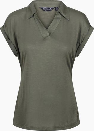 Regatta Womens Collared Neck Shirt Collar Short Sleeve Polo Shirt - Tan - Size: 14
