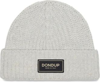 Dondup logo-patch beanie hat - men - Wool/Polyester - One Size - Grey