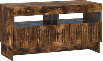 vidaXL Mueble De Tv Led Roble Ahumado Madera De Ingenier&iacute;a Vidaxl