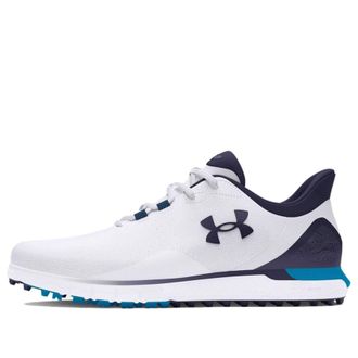 Under Armour HOVR Drive Fade Spikeless Golf Wide White Midnight Navy 3027085-100