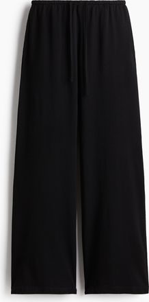 H&M Baumwollhose mit Kordelzug - Schwarz