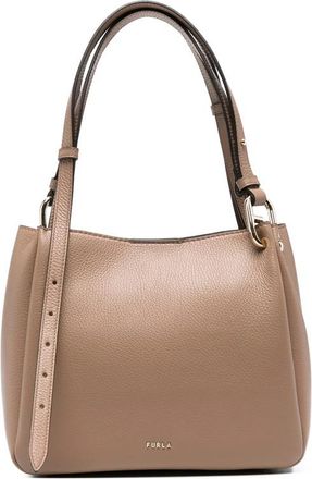 Furla Brown Logo Large Shoulder Bag