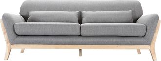 Miliboo Miliboo - Sof&aacute; Escandinavo 3 Plazas Gris Patas Madera Yoko