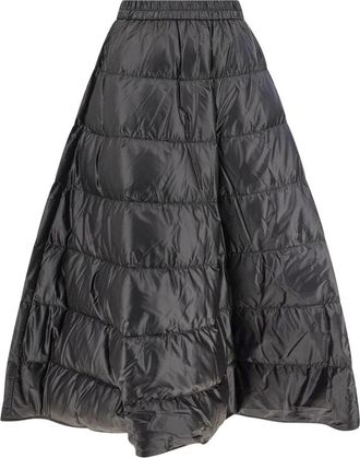 Moncler Gonna Midi Imbottita - - Skirts - Donna - Nero - 2XS