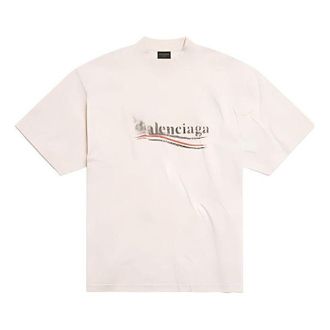 Balenciaga Political Stencil T-shirt White Black 764235TQVI59784