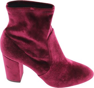 Aquazzura So Me 85 Ankle Boots in Burgundy Velvet