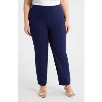 Anne Klein Hollywood Waist Straight Leg Ankle Pull-On Pants in Distant Mountain at Nordstrom, Size 2 X