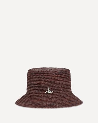 Vivienne Westwood Cappello a Secchiello in rafia Orb Woman M