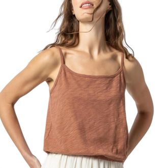 Lilla P Womens Elastic Hem Camisole Top In Burnt Sienna