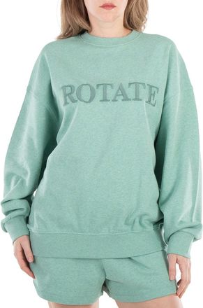 Rotate Ladies Granite Green Logo-Embroidered Sweatshirt