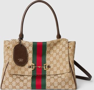 Gucci Paparazzo Medium Top Handle Bag, Beige, GG Canvas