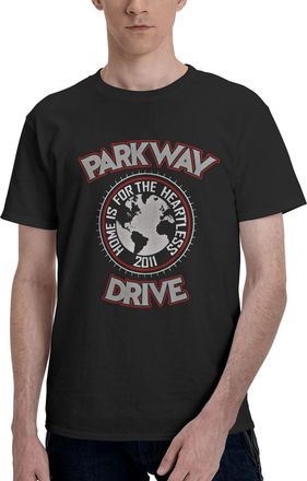 Generic Mens Drive Metalcore Band Parkway Comfortable Short-Sleeved Shirts Hard-Wearing and Fashion-Forward Tops Loungewear and Athletic Shirts Black L