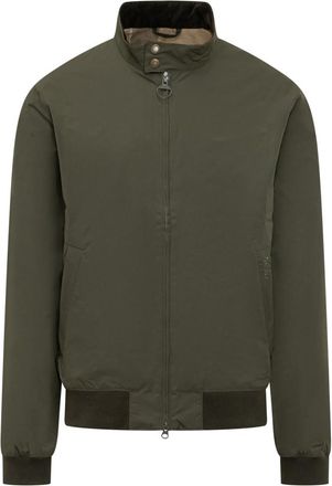 Barbour Green Solid Band Collar Jacket