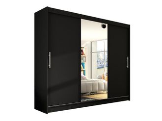 Mirjan24 Mobilier1 - Armario Closico 122, Negro, 215x250x58cm, Puertas De Armario: Correderas, N&uacute;mero De Estantes: 0