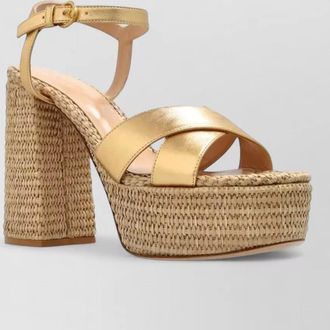 Gianvito Rossi nappa sandals marbella cross strap platform