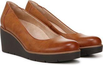 Naturalizer About Time J0904S1200 Pump WomensM Brown Slip On Wedge ZOGG3221