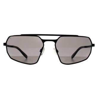 Serengeti Eyewear Rectangle Mens Matte Black Saturn Polarized Smoke Photochromic Hinkley Metal - One Size