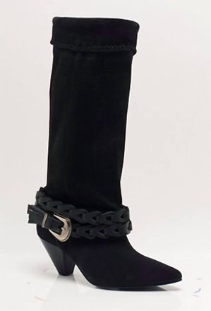 Free People Womens Bridget Belt Slouch Boots In Black