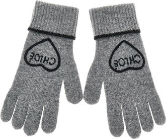 Chlo&eacute; Guanti Encoeur in lana e cashmere - - Accessories - unisex - Grigio - ONE SIZE