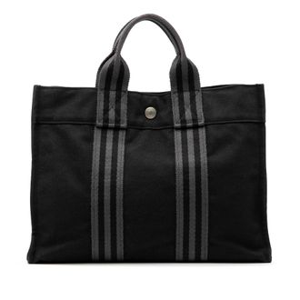 Herm&egrave;s Pre-owned Womens Canvas Fourre Tout Pm - Black Textile - One Size