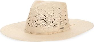 Brixton Porto Straw Fedora in Natural at Nordstrom, Size X-Small/small