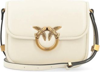 Pinko Love Box Bag FL Mini Nappa Cross Body Bag - Dames - Schoudertassen - Wit - ONE Size - Leer - Tassen