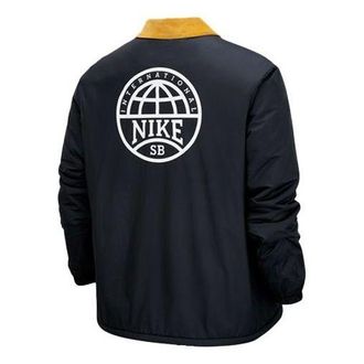 Nike SB Skateboard Logo Casual Sports Skateboard lapel Jacket Black DM0871-010