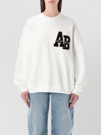 Anine Bing miles oversized crew neck letterman sweatshirt