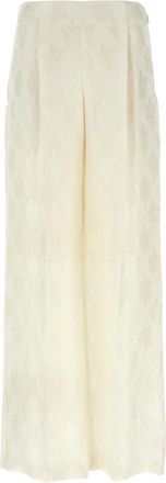 Fendi Bouquet Trousers - female - Fendi - Wide Trousers - White - XS - Trousers