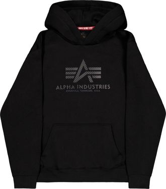 Alpha Industries Hoodie ALPHA INDUSTRIES Basic Hoodie Carbon, Herren, Gr. L, schwarz (schwarz, schwarz), Obermaterial: 80% Baumwolle, 20% Polyester, regular fit, Sweat