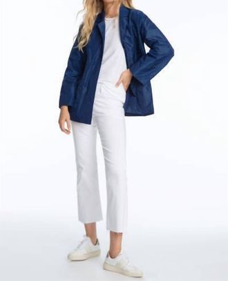 Elliott Lauren Taffeta Button Front Jacket In Dusk