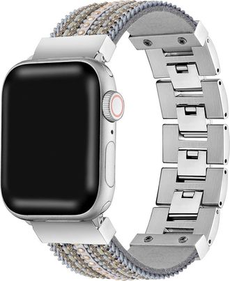 Posh Tech Beaded Apple Watch Bracelet Watchband in Silver at Nordstrom Rack, Size 40 Mm
