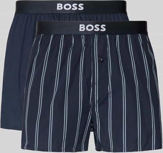 HUGO BOSS Boxershorts aus reiner Baumwolle im 2er-Pack in Dunkelblau, Gr&ouml;&szlig;e XXL