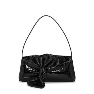 Rotate The Drape Bag Croco Shoulder Bag