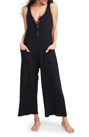 Hatch The Cotton Maternity Nursing Friendly Jumpsuit in Black at Nordstrom, Size 0