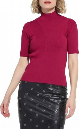 Lyss&eacute; Benadette Short Sleeve Ribbed Top In Fuchsia Red