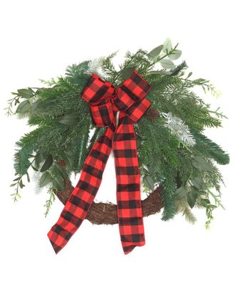 National Tree Company 22In Mixed Pine And Bow Christmas Wreath