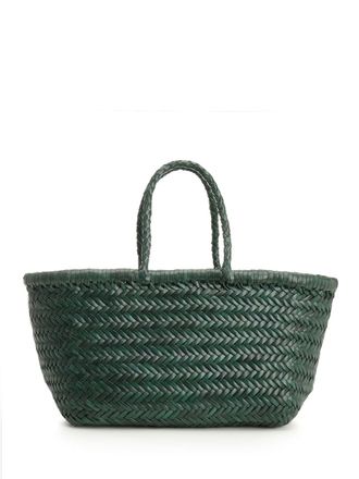 Dragon Diffusion Woven Leather Basket Small Handbags Verde-Donna