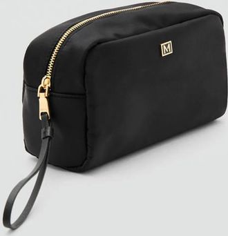 Mango Necessaire zip logo nero - Donna - Taglia unica - MANGO