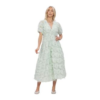 Y.A.S Yaspazylla 2/4 Midi Jurk - Dames - Casual kleedjes - Groen - M - Leer - Kleedjes