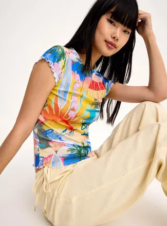 Rip Curl Womens Malibu fitted mesh T-shirt