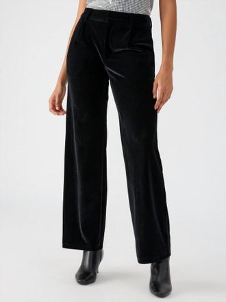Sanctuary Faye Velvet Trouser In Black