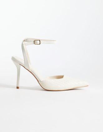 Simmi London Simmi London - Nella - Scarpe con tacco color pietra intrecciate-Neutro