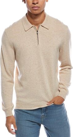 Amicale Cashmere 1/4-Zip Cashmere Polo Sweater