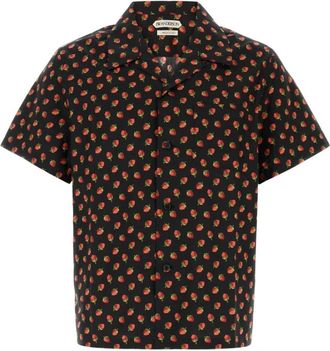 J.W.Anderson Printed Poplin Shirt - Heren - Korte mouwen Overhemden - Zwart - L - Katoen - Overhemden