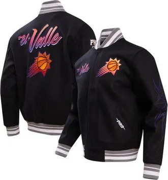 Pro Standard Mens Pro Standard Black Phoenix Suns 2023/24 City Edition Full-Zip Varsity Jacket at Nordstrom, Size Large