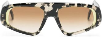 Andy Wolf tortoiseshell geometric-frame sunglasses - Brown
