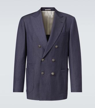 Brunello Cucinelli Wool, hemp, and silk suit jacket