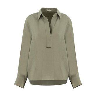 Brunello Cucinelli Dames, Blouses & Shirts, Groen, Maat: XS Linnen